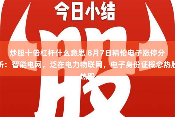 炒股十倍杠杆什么意思 8月7日精伦电子涨停分析：智能电网，泛在电力物联网，电子身份证概念热股